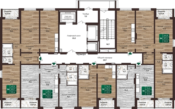 
   Продам 3-комнатную, 93.4 м², Шервуд, (Нагорная 6-я, 15в корп 2)

. Фото 1.