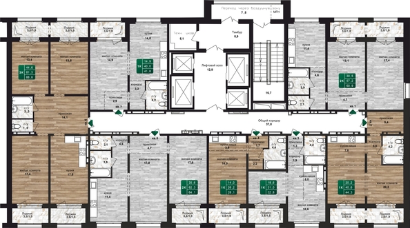 
   Продам 2-комнатную, 60.9 м², Шервуд, (Нагорная 6-я, 15в корп 4)

. Фото 1.