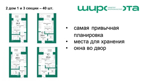 
   Продам 1-комнатную, 28.4 м², Широта, корпус 2

. Фото 1.