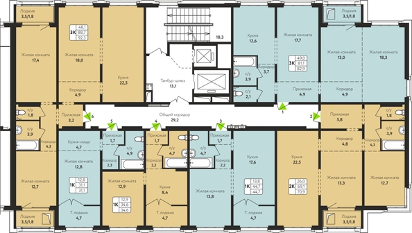 
   Продам 2-комнатную, 70.9 м², Солнечная Поляна ул, 69

. Фото 1.