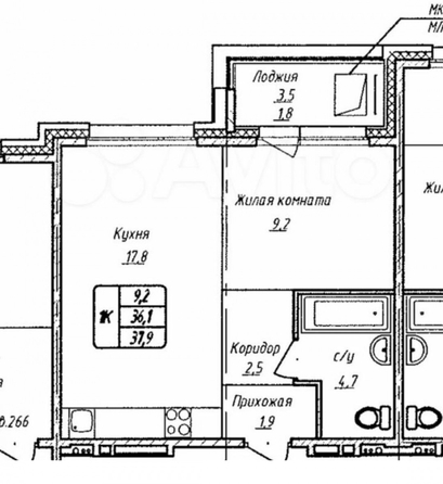 
  Продается 1-комн. квартира, 37.9 м², 280-летия Барнаула ул, д. 21
. Фото 13.