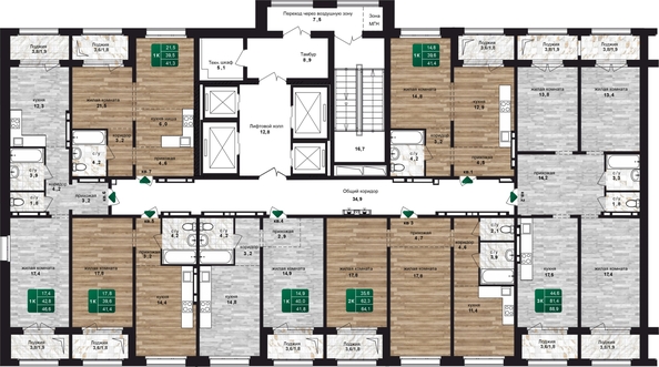 
  Продается 1-комн. квартира, 41.4 м², ЖК Шервуд, (Нагорная 6-я, 15в корп 4)
. Фото 1.