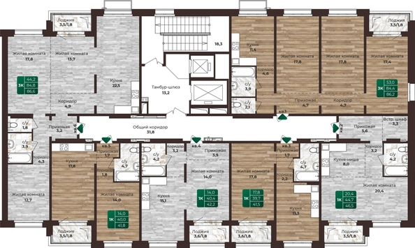 
  Продается 3-комн. квартира, 86.6 м², ЖК Шервуд, (Нагорная 6-я, 15в корп 1)
. Фото 1.