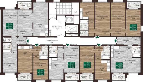 
  Продается 1-комн. квартира, 41.4 м², ЖК Шервуд, (Нагорная 6-я, 15в корп 1)
. Фото 1.