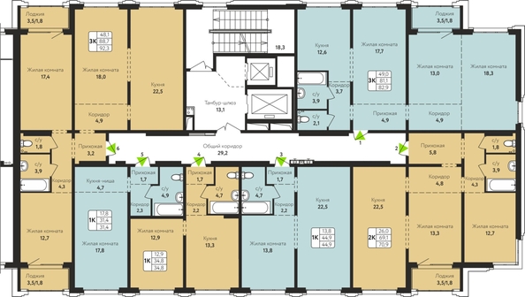 
  Продается студия, 44.9 м², ЖК Шотландия, Солнечная поляна 69
. Фото 1.