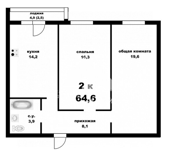 
  Продается 2-комн. квартира, 64.5 м², ЖК Родные берега
. Фото 1.