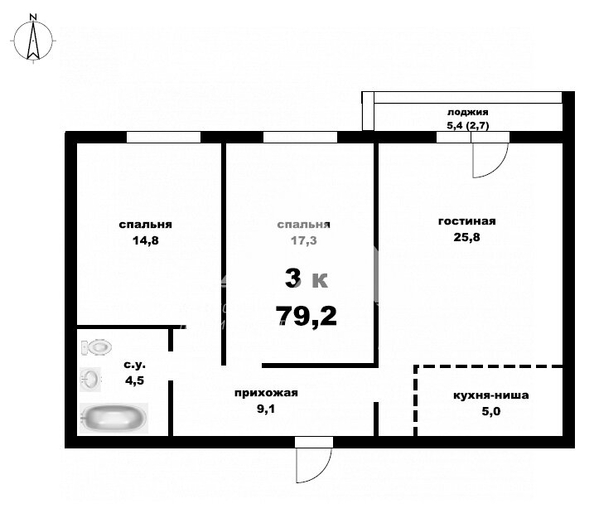 
  Продается 3-комн. квартира, 79 м², ЖК Родные берега
. Фото 1.