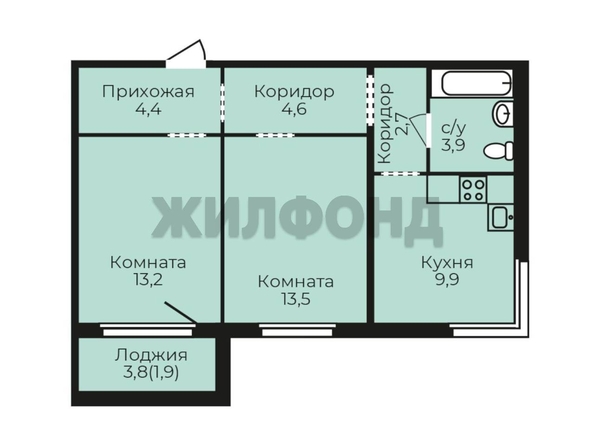 
  Продается 2-комн. квартира, 54.1 м², ЖК Адалин на Кутузова 
. Фото 4.