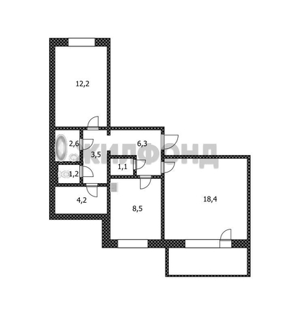 
  Продается 2-комн. квартира, 58 м², Центральная ул, д. 34
. Фото 6.