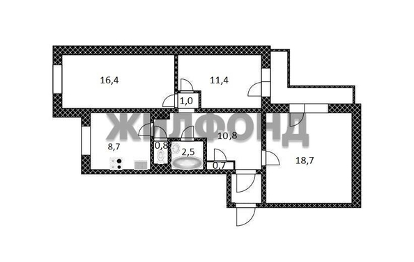 
  Продается 3-комн. квартира, 71 м², Попова ул, д. 194
. Фото 33.