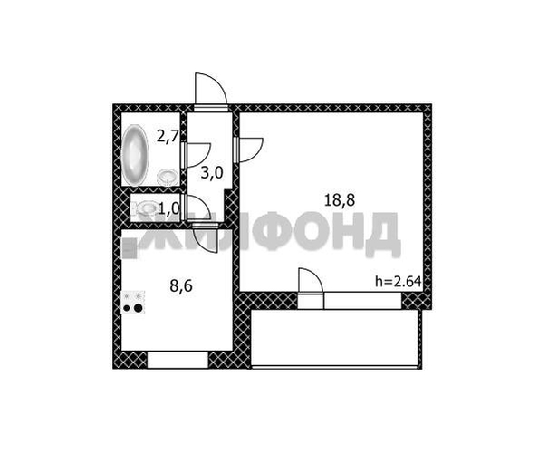 
  Продается 1-комн. квартира, 34.1 м², Кедровая ул, д. 12
. Фото 12.