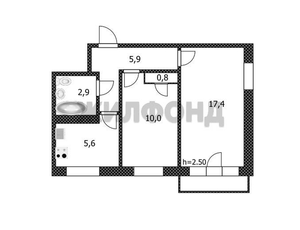 
  Продается 2-комн. квартира, 42.6 м², Георгия Исакова ул, д. 103
. Фото 23.