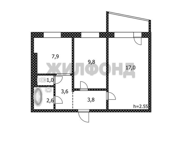 
  Продается 2-комн. квартира, 45.7 м², Взлетная ул
. Фото 23.