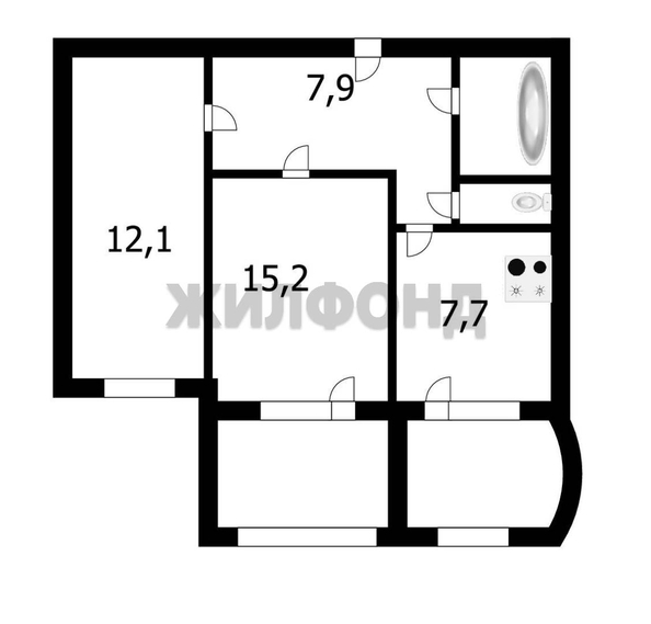 
  Продается 2-комн. квартира 46.6 м². Фото 17.