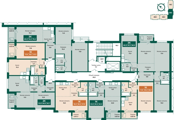 
  Продается 1-комн. квартира 37.9 м², в ЖК Камчатка, корпус 4. Фото 1.