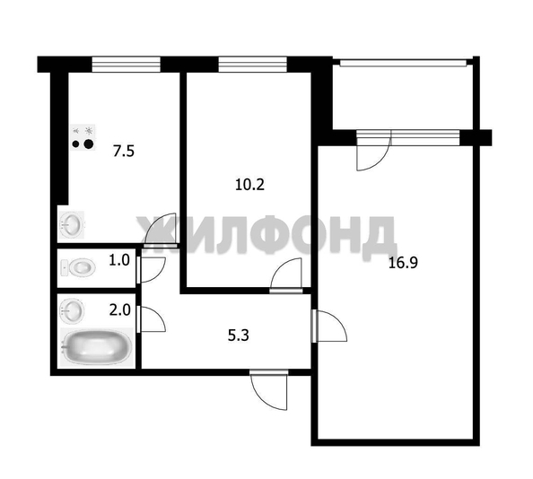 
  Продается 2-комн. квартира 42.9 м². Фото 14.