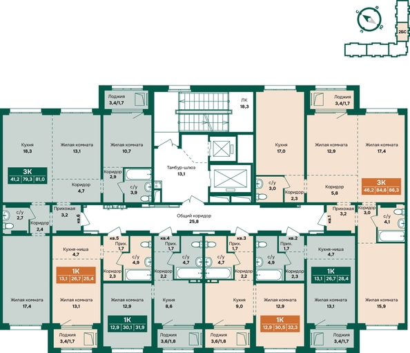 
  Продается 1-комн. квартира 31.9 м², в ЖК Камчатка, корпус 6/3. Фото 1.