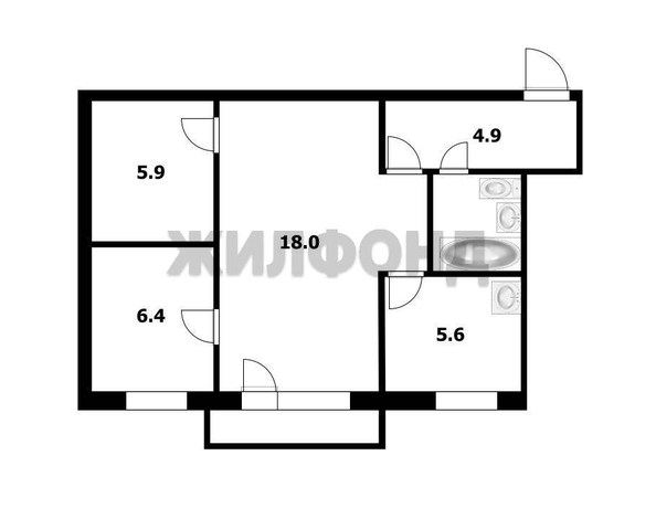 
  Продается 3-комн. квартира 43.8 м². Фото 4.