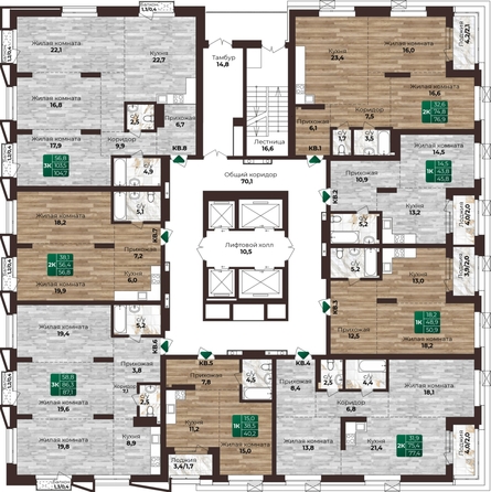 
  Продается 2-комн. квартира 77 м², в ЖК Шервуд, (Нагорная 6-я, 15г/12). Фото 1.