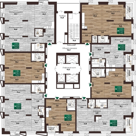 
  Продается 2-комн. квартира 77.2 м², в ЖК Шервуд, (Нагорная 6-я, 15г/12). Фото 1.