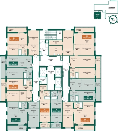 
  Продается 1-комн. квартира 32.1 м², в ЖК Камчатка, корпус 6/1. Фото 1.