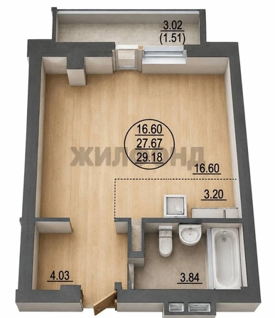 
  Продается студия 27.4 м², в ЖК Матрёшки, дом 4. Фото 14.