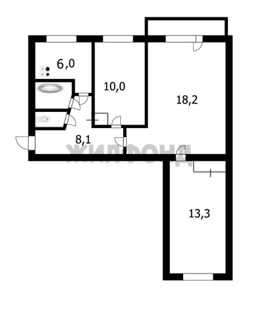 
  Продается 3-комн. квартира 58.8 м². Фото 18.