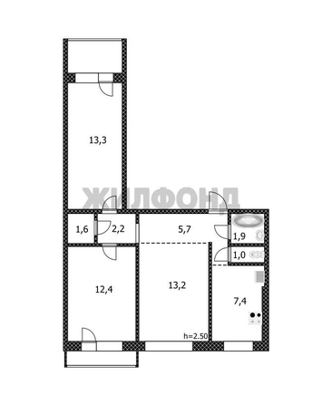 
  Продается 3-комн. квартира 59 м². Фото 13.