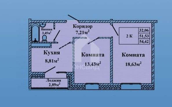 
   Продам 2-комнатную, 54.4 м², Антонова ул, 5

. Фото 3.