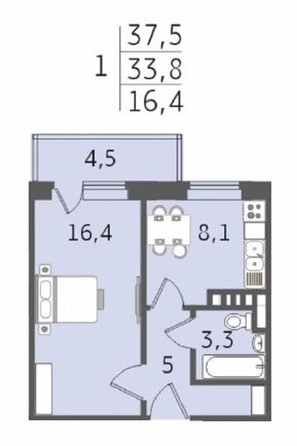 
   Продам 1-комнатную, 37.5 м², 32 мкр, 19/3

. Фото 5.