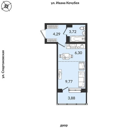 
   Продам 1-комнатную, 27.96 м², Источник, дом 2

. Фото 2.