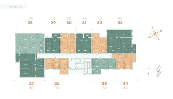 
   Продам 2-комнатную, 76.37 м², Фамилия, дом 1

. Фото 25.