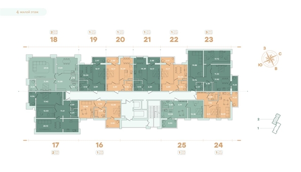 
   Продам 2-комнатную, 78.16 м², Фамилия, дом 2

. Фото 13.