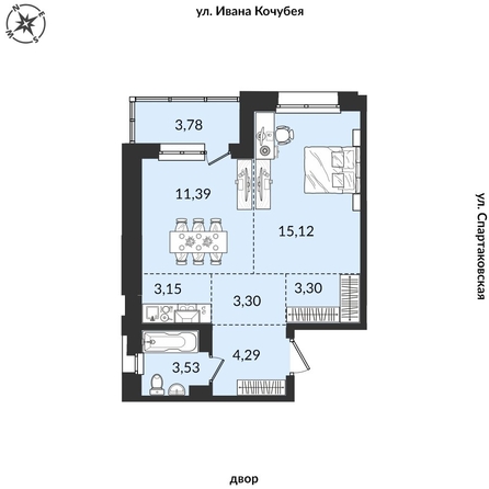 
   Продам 2-комнатную, 45.78 м², Источник, дом 2

. Фото 1.