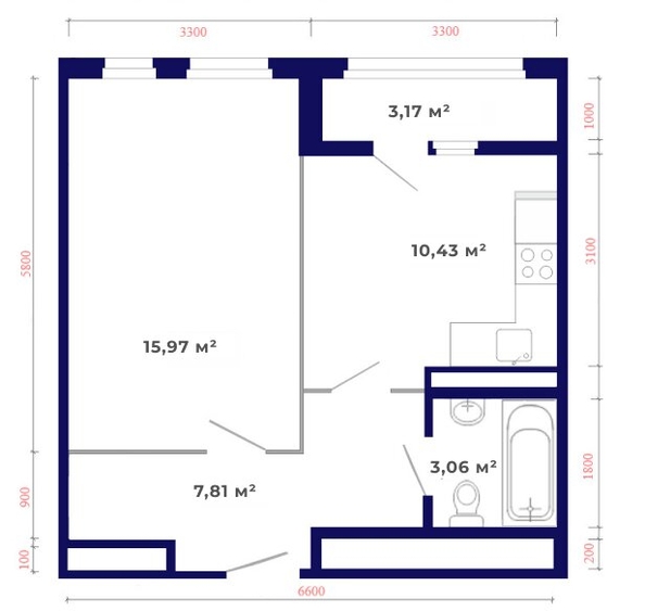 
   Продам 1-комнатную, 40.44 м², Юго-Западный, дом 17

. Фото 17.