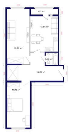 
   Продам 2-комнатную, 71.82 м², Юго-Западный, дом 17

. Фото 12.