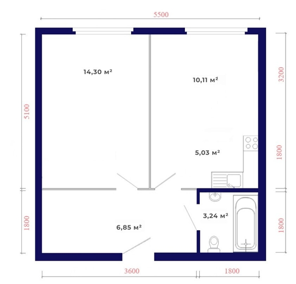 
   Продам 2-комнатную, 39.53 м², Юго-Западный, дом 17

. Фото 22.