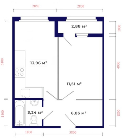 
   Продам 1-комнатную, 38.44 м², Юго-Западный, дом 17

. Фото 14.