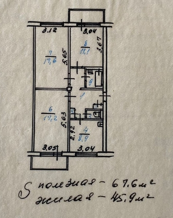 
   Продам 3-комнатную, 67.6 м², 

. Фото 6.