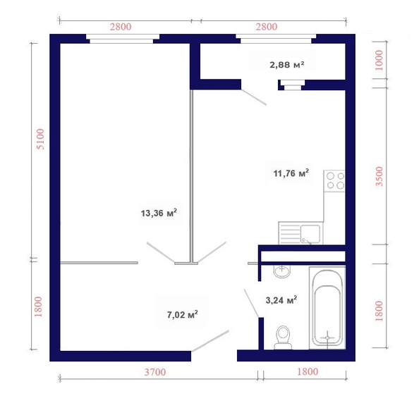 
   Продам 1-комнатную, 38.26 м², Юго-Западный, дом 17

. Фото 17.