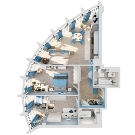 
  Продается 3-комн. квартира 90.83 м², в ЖК Звезды, дом 2. Фото 6.