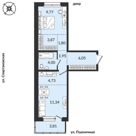 
   Продам 2-комнатную, 51.1 м², Источник, дом 4

. Фото 1.