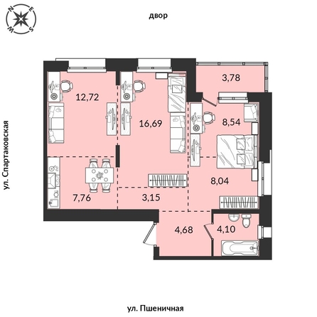 
   Продам 3-комнатную, 69.46 м², Источник, дом 6

. Фото 1.