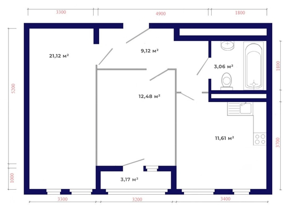 
   Продам 2-комнатную, 60.56 м², Юго-Западный, дом 17

. Фото 5.