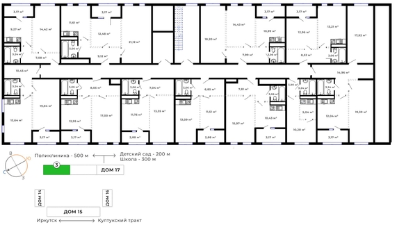 
   Продам 2-комнатную, 57.84 м², Юго-Западный, дом 17

. Фото 6.