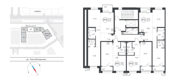 
   Продам 1-комнатную, 41.74 м², СОЮЗ PRIORITY, дом 4

. Фото 1.