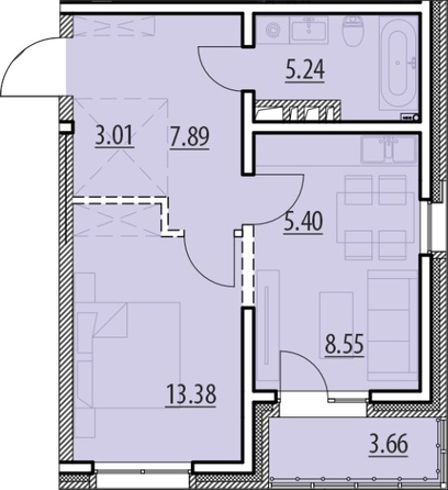 
   Продам 1-комнатную, 47.13 м², Мира ул, 32

. Фото 1.