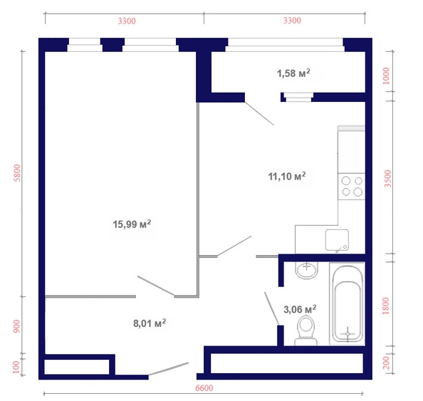 
  Продается 1-комн. квартира, 41.31 м², ЖК Юго-Западный, дом 17
. Фото 2.