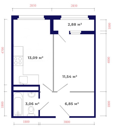 
   Продам 1-комнатную, 37.39 м², Юго-Западный, дом 17

. Фото 4.