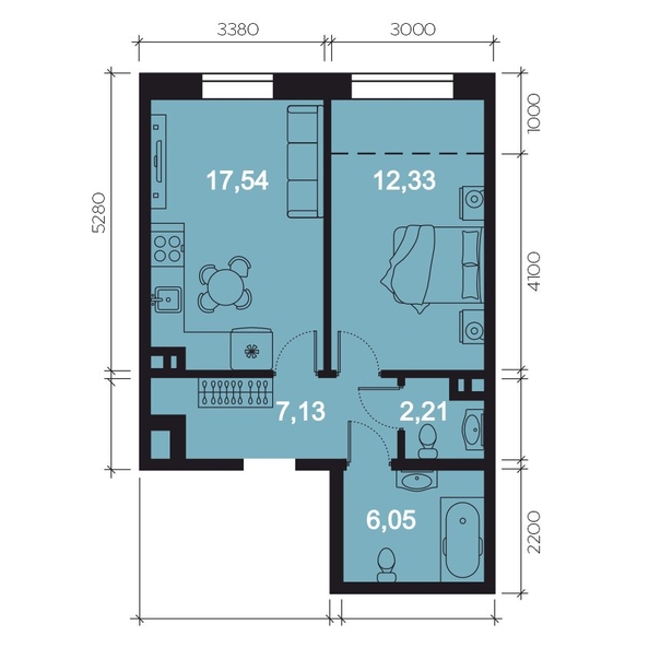 
  Продается 2-комн. квартира, 48.21 м², ЖК RIVERANG (РиверАнг)
. Фото 1.